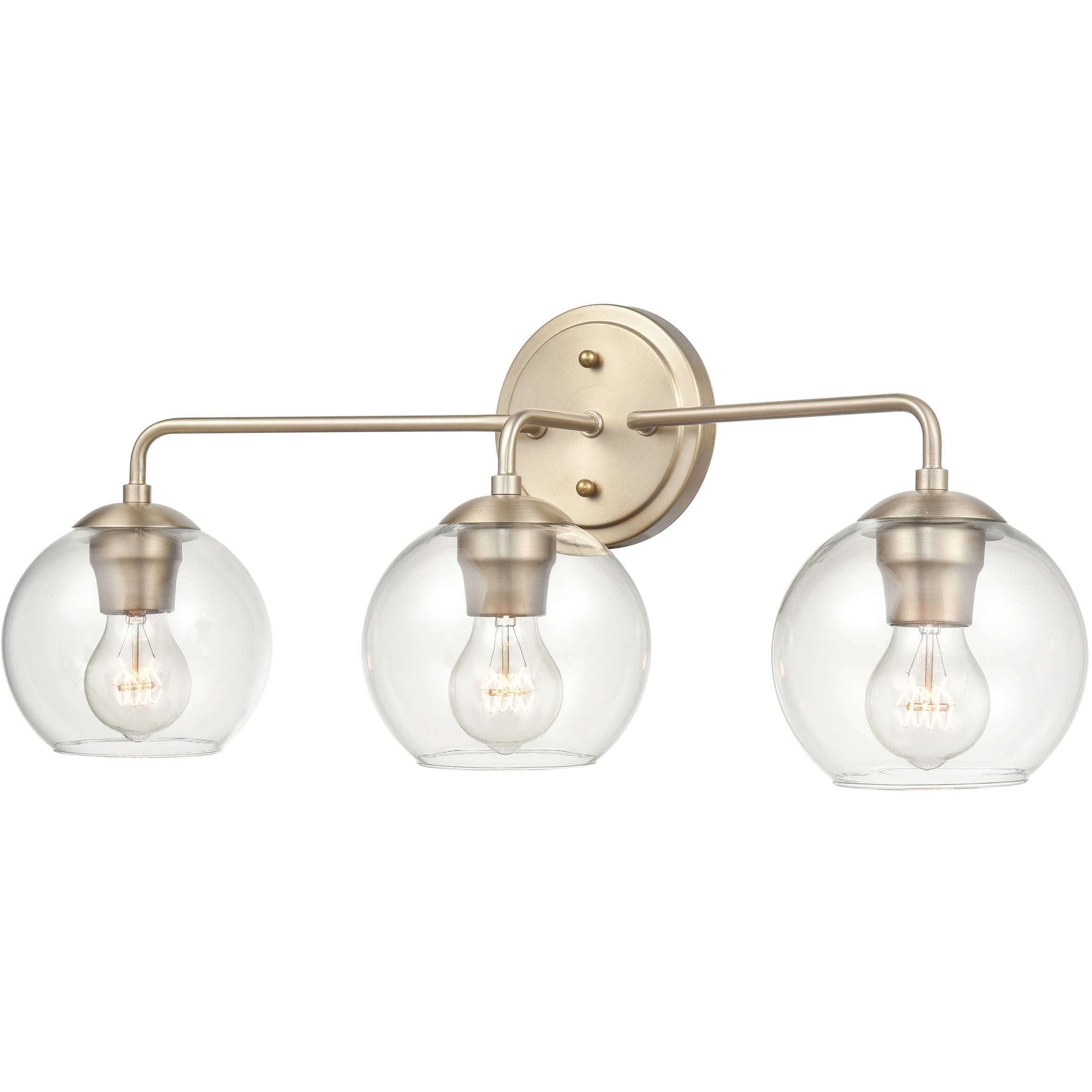 Solmer 3 Light 25.5 inch Modern Gold Bathroom Vanity Light Wall Light